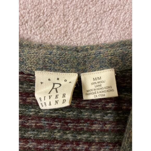 100% Wool River Arrow Vintage look Medium Cardigan Men or unisex - Picture 3 of 7